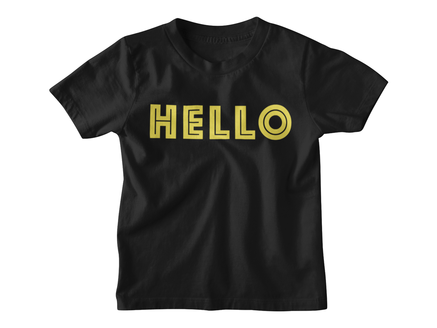 "HELLO" Kids Unisex Black Shirt